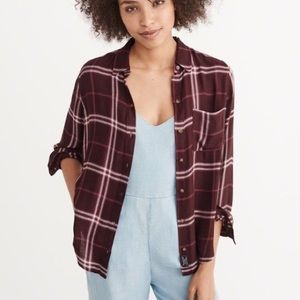 NWOT ABERCROMBIE & Fitch Drapey Plaid Flannel